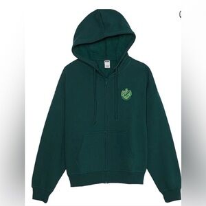 New Victoria’s Secret Pink Full Zip Hoodie (S) Varsity Logo Green NWT